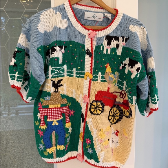Sweaters - Design Options Small Sweater Cardigan Decorative Farm Animal Buttons Theme!